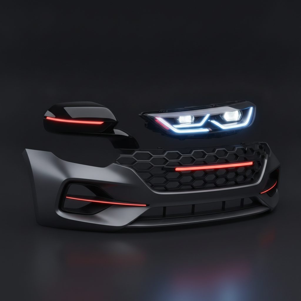 Car body panels, bumpers and lights from China